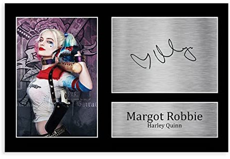 Margot Robbie Suicide Squad Harley Quinn signiertes Poster, Leinwand, Poster, Schlafzimmer, Dekoration, Sport, Landschaft, Büro, Raumdekoration, Geschenk, ungerahmt, 30 x 45 cm