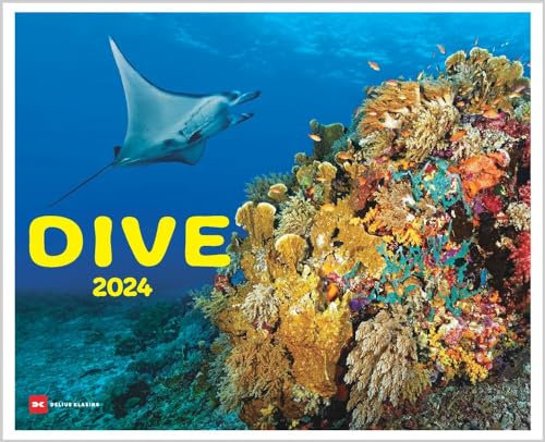 Harenberg Dive - Kalender 2024 - Delius-Klasing-Verlag - Tauchkalender - Wandkalender mit faszinierende Unterwasserwelt - 56 cm x 45,5 cm
