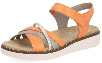 Remonte Damen Riemchensandalen D2058, Frauen Sandalen,lose Einlage,Sommersandalen,Sommerschuhe,Freizeitschuhe,offene Schuhe,orange (38),40 EU