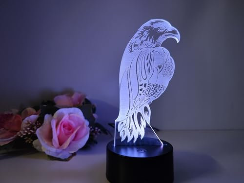 Optechvisual LED Tischlampe in Adler Design als Nachtlicht und Dekoration geschenkidee deko für Adler fans