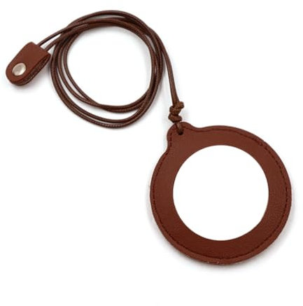 LEEQ 10X Monokel Lupe mit Leder Halskette Anhänger Kette - Taschenlupe für Bücher Zeitung Lesen, Landkarten, Münzen, Basteln, braun