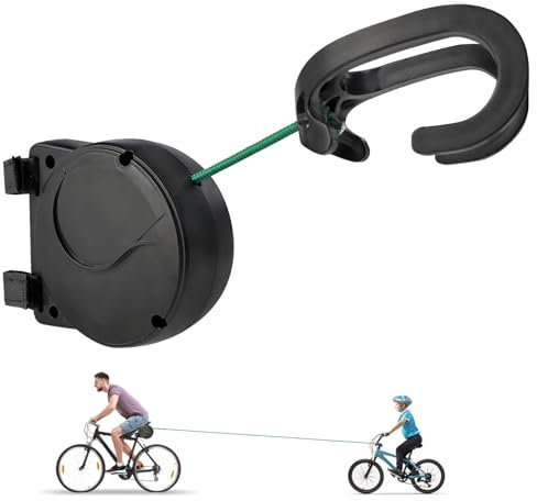 EWENYS Fahrrad Abschleppseil Kinder 2.5m Einziehbarer, Eltern Kind Seil Kinderfahrrad Ziehen, Fahrrad MTB Radfahren Stretch Zuggurt Fahrradzubehör