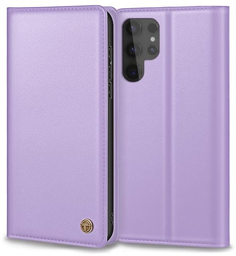 Handyhülle für Samsung Galaxy S24 Ultra 5G Hülle, Lederhülle Schutzhülle Tasche für Samsung S24 Ultra Hülle Wallet Kartenfach Standfunktion Klappbar Flip Case für Galaxy S24 Ultra Hülle, HellLila