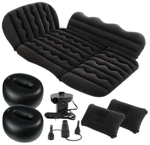 RUGPDA Auto Luftmatratzen für Renault Twingo ZOE Fluence Laguna, Einfach zu Säubern Air Bed Car Air Mattresses Car Accessories,A Black
