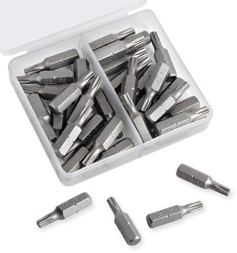 Rybtd 30 Pcs T20 Bits,T20 torx Bit x 25mm Hex Shank Security Bits Torx Bit Set Screwdriver Bits 1/4 Inch Hex Screwdriver Bits Set for ElectricManual Screwdrivers Electronic Repair Tools