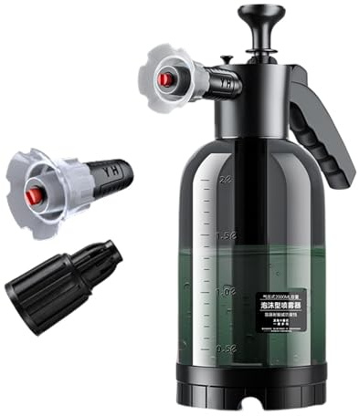 Rrlihjgu Pulverizador de espuma de presión de mano, pulverizador de espuma de nieve de 2 litros, cañón de espuma manual para lavado de coche, boquilla de espuma de jabón manual a presión, boquillas de
