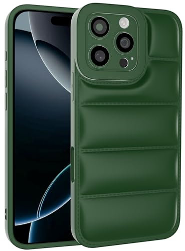 GTElectro Case for Apple iPhone 16 Pro, Puffer Jacket Design Soft Slim TPU Protective Cover with Camera Protection, Durable Phone Case, Shockproof Flexible iPhone 16 Pro Case (Green)