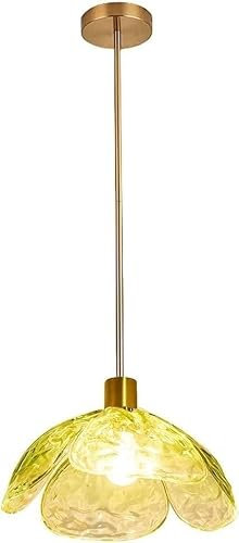 LLXDFUU Lampadari a Sospensione in Vetro colorato con Fiori Lampada a Sospensione Verde Lampadario a Forma di Petalo Rosa di Lusso Creativo Lampada a Sospensione Moderna nordica a soffitto Lampadario