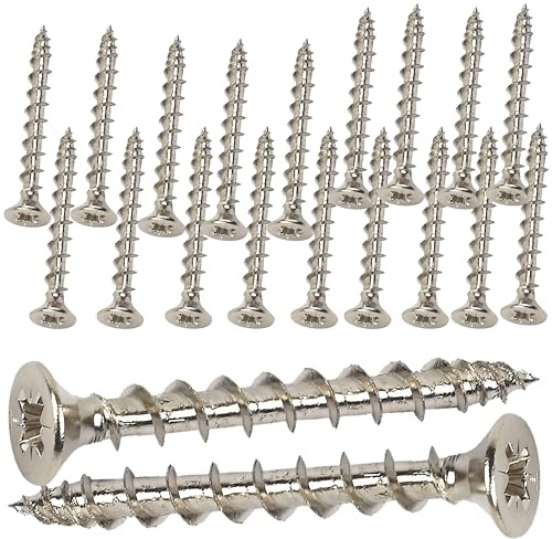 M4.5 x 30mm Door Hinge Chrome Screws Replacement (Pack of 20)