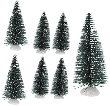 OFFSCH 7-teilige Schneeflocken-weihnachtsbäume Dekorationen Weihnachtsschmuck Für Den Schreibtisch Desktop-Ornament Handwerk Für Das Home Office