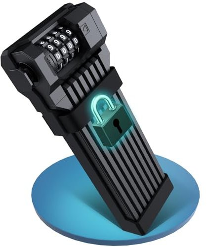 Fahrradschloss 119cm Faltschloss - diebstahlsicher, [Individueller PIN] Zahlenschloss Fahrrad ideal für E-Scooter, Fahrrad, Motorrad, E Bike inkl. Halterung