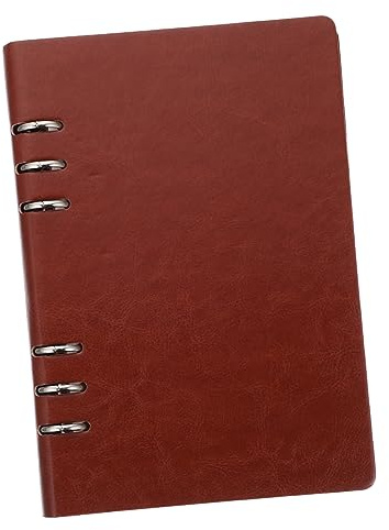 Geschäftsnotizblock A5 100 Blatt Braun Pu Planer Notizbuch Einschulung Deko | Loseblatt Konferenznotizblock, Leicht zu Verstauen, Priorisierung fürs Büro, Reisen und Studium, Papier