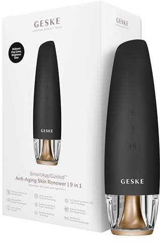 GESKE Anti-Aging Skin Renewer | 9 in 1 | Radiofrequenz Hautstraffung | SmartAppGuided™| Fortschrittliches Anti-Aging | MicroCurrent Facelift| Hauterneuerung mit Vollspektrum-LED-Licht