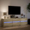 Festnight Meuble TV LED Meuble TV 180 cm Banc TV Table TVTable Television Salon Meubles pour Audio/vidéo Meuble de Salon-Chêne sonoma-180 cm