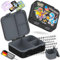 BEARFOOT Bento Box COMPACT | BPA-freie Kinder Brotdose für Schule & Kindergarten | Auslaufsichere Lunchbox für Mädchen & Jungen | Praktisch, leicht & kompakt (Dinos-schwarz, 1.000ml)
