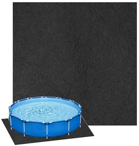 KEAGAN Bodenplane für Pools, 4m Quadrat Poolunterlage, Pool Unterlage, Swimmingpool Bodenschutzplane Bodenmatte, Poolmatte, Whirlpool Matte, Anti-Rutsch UV-Stabil Reißfest Pool-Bodenplane