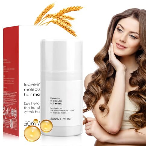 Leave-In Molecular Hair Mask, 50 ml Leave-In Repair Haarmaske,Reparierende & nährende Haarmaske,Collagen Hair Mask,Tiefenreparatur-Kollagen-Haarmaske,für Extrem Trockenes und Strapaziertes Haar