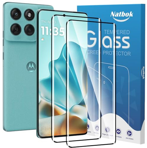 Natbok 2 Pezzi 3D Vetro Temperato per Motorola Moto Edge 60 Fusion/Edge 60 Pro/Edge 60 5G Pellicola Prottetiva, Copertura Completa,Durezza 9H,Senza Bolle, Anti-Impronte