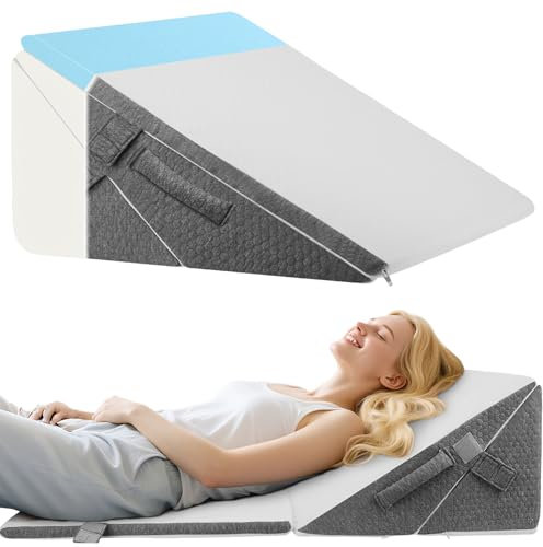Hoyiyobi Cuscino a Cuneo per Letto 3pcs, Cuscino Antireflusso Adulti, Cuscino Triangolare Regolabile, Cuscino di Reflusso Ergonomico per Apnea Notturna, Reflusso Acido, Elevazione Delle Gambe