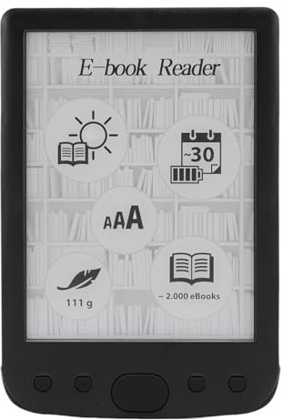 E Lettore, Lettore di Ebook Touch -screen Portatile da 6 Pollici, Lettore di Libri Elettronici con Cassa Protettiva, Batteria da 2500 MAh (4G)