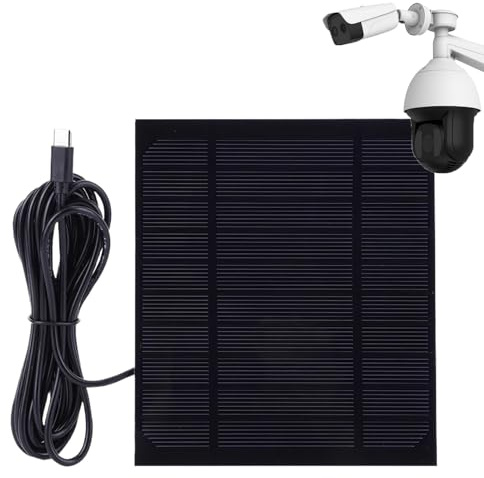 Chargeur de panneau solaire - USB de type C - Bloc d'alimentation 6 W - Panneau de charge polyvalent pour caméra de , sonnette de porte, outils d'extérieur, de jardin, énergie de secours
