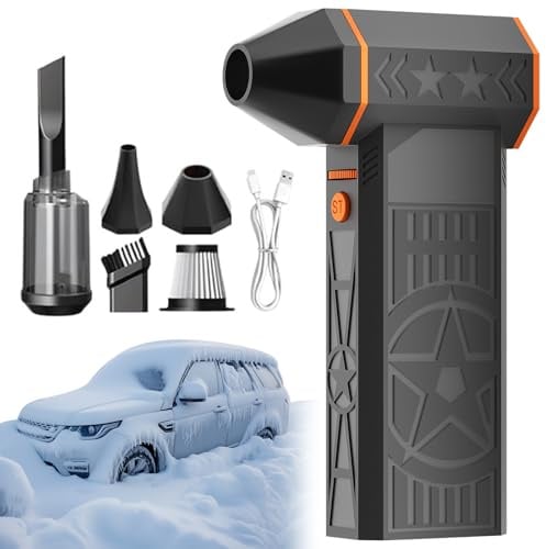 2026 Upgrade 5000W Snow Blower, Frostblazer Tragbare Schnee-/Staubentferner für Autos, Windschutzscheiben Enteiser und Schneeräumer mit effizienter Turbine, Elektrischer Schneefräse für Autos und LKWs