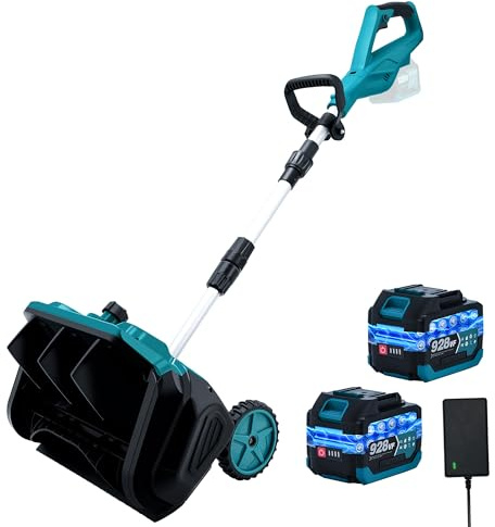 Akku Schneefräse für Makita Akku 18V mit Rollen 1000W Elektrische | Arbeitsbreite 32 cm, max.Schneehöhe 18 cm,Wurfweite 6m,30° Einstellbar
