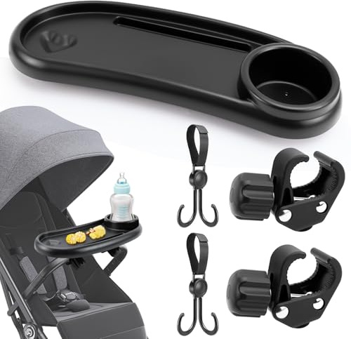 NCTNCX Kinderwagen Tablett mit 2 Haken | Snackhalter, Ablagefläche & Beistelltisch für Buggy