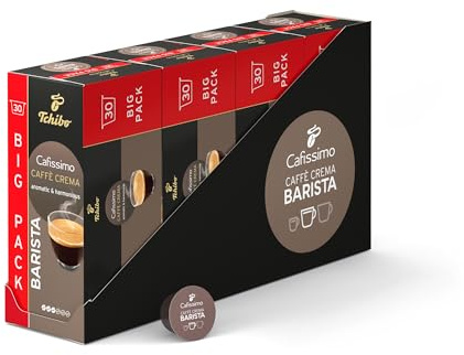 Tchibo Cafissimo Vorratsbox Barista Caffè Crema Kaffeekapseln, 120 Stück - 4 x 30 Kapseln (Caffè Crema, aromatisch und harmonisch)