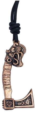 Lord of Battles Medieval Viking Pendant Necklace - Norse Thors Mjolnir, Valkyrie, Fleur-de-Lis & Viking Axe Amulet for Men & Women