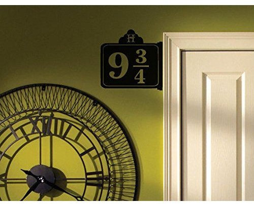 uksellingsuppliers Harry Potter Platform Sign 9 3/4 19.7 cm x 26.4 cm. A4 Wall Art Decal Stickers Black Gloss Vinyl