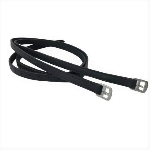 Harrington Marley Handgefertigte Steigbügelriemen aus Leder, schwarz, für Erwachsene, 137,2 cm, Kinder, 121,9 cm, nicht dehnbar gefüttert