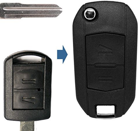 Klapp Schlüssel UMBAU Gehäuse Fernbedienung 2 Tasten YM28 Rohling kompatibel mit Opel
