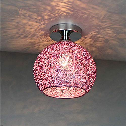 BININBOX Plafonnier Moderne Lampe à suspension Abat-jour en aluminium pour chambre Salon Couloir (ampoule non incluse) (Rose)