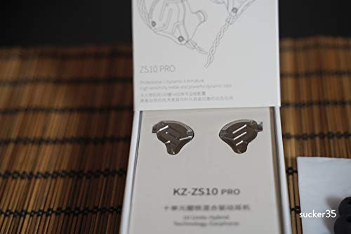 KZ ZS10 Pro In Ear Cuffie 4BA + 1DD Hybrid 10 unità Bass HiFi Auricolari Sport Auricolari con cancellazione del rumore (With mic, Black)