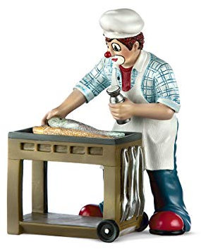 Gildeclown Deko Figur Figur Grillen - Dekofigur Koch Barbecue - Grill Meister - zum Sammeln Sammelfigur Männer Geschenk H 15 cm
