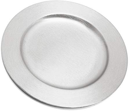 NKlaus Kerzenteller Ø 14cm Aluminiumminium Silber matt Dekorationteller Stärke 0,5cm Kerzenuntersetzer für Stumpenkerzen Windlichter 2811