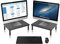 Bracwiser - Supporto per monitor da tavolo, altezza regolabile a 3 livelli, per computer, laptop, stampante, notebook con piattaforma metallica ventilata, 370 x 235 mm, MST003-2,2 pezzi, colore: Nero