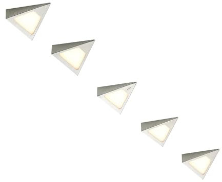 PRIOS LED Unterschrankleuchten (Unterbauleuchte) Odia dimmbar mit Bewegungsmelder (Modern) in Alu aus Edelstahl (5 flammig,) Wohnzimmerleuchte