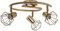Deckenlampe mit 3 verstellbaren Spots Metall in Messing 3x E14 kompakt Schlafzimmer Wohnzimmer Küche Flur Innen Deckenleuchte Spot Strahler