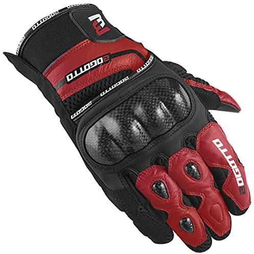 Bogotto Flint Motorradhandschuhe, schwarz/rot, M