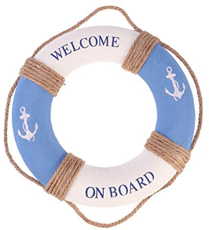 VALICLUD 1stk Rustikale Rettungsringe Aus Schaumstoff Rettungsring-türbehänge Rettungsring Wandschild Willkommen An Bord Schild Schwimmrohr-wanddekoration Draussen Gehe An Bord Strand