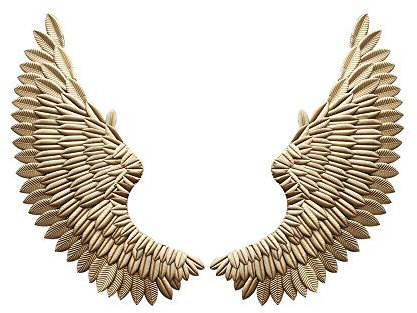 Engelsflügel Wanddeko Engel Wandhänger Wandskulptur Flügel Gold Figuren für Schlafzimmer Wohnzimmer 38x100cm