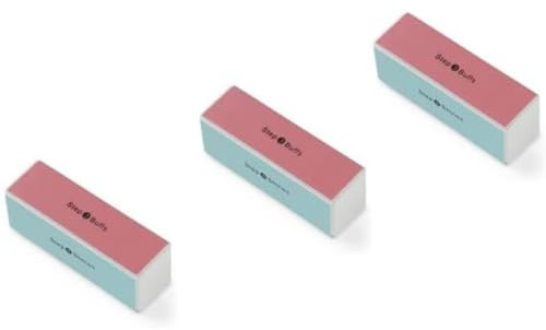 Manicare 3 Pack 4 Way Buffing Block For Nails, Removes Ridges And Creates An Instant High Gloss Shine, Easy To Use Manicure Tool For Shaping, Smoothing and Polishing Nails