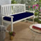 KISAA Living 2 Seater Water Resistant Outdoor Bench Pad Seat Cushion Garden Furniture Comfortable Removable Cover, Water Resistant Garden Bench Cushion (Navy)