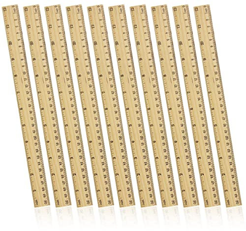 10 Stück Holzlineal, Lineal 30 cm Holz Kinder Lineale mit Zoll und Zentimetern Lineal Holz Klein Einseitig Bedruckt Messlineal für Matheholz Basteln Kinder Schule Klassenzimmer Zuhause Büro