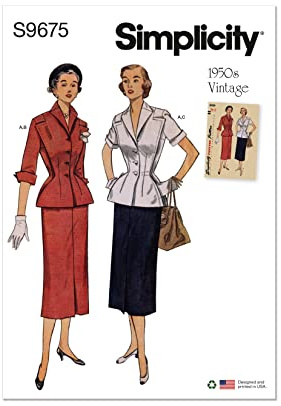 Simplicity SS9675H5 Misses' Vintage Skirt and Jacket H5 (6-8-10-12-14)
