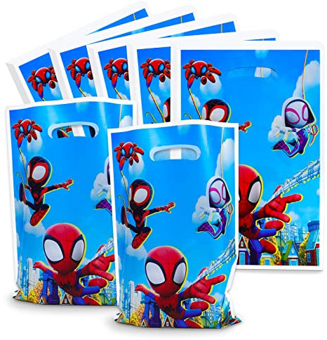 50Pcs Sacchetti Regalo Colorati Spiderman, per Biscotti, Caramelle, e Decorazione della Festa di Compleanno dei Bambini