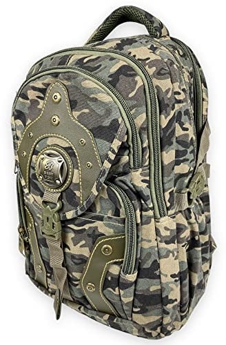 kennydoo großer Rucksack von Babyfish/Damen und Herren Canvas Backpack/Laptopfach (camouflage)
