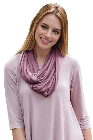Lina & Lily Modal Premium Jersey Loop Schal für Damen Herren (Dusty Rose)